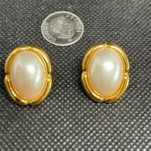 Vintage A.S. signed faux pearl earrings